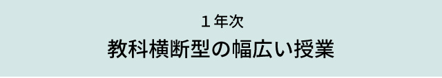 1年次:教科横断型の幅広い授業を行う
