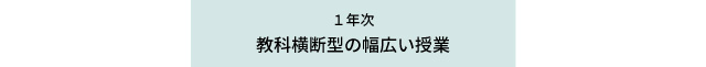 1年次:教科横断型の幅広い授業を行う